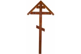 Крест на могилу деревянный дуб Резной с крышкой